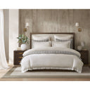 Linen Blend - King/California King Duvet Cover Set - White/Gray - Harbor House - Duvet Covers & Shams - Elite Enclave Home