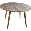36" Rounded Solid Wood Outdoor Dining Table - Natural