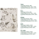 Flannel - 4 Piece California King Sheet Set - Gray Deer Toile