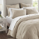 Breeze - Gauze Embroidered Euro Sham - Taupe - Harbor House Blue - Coverlet & Shams - Elite Enclave Home