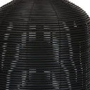 Rattan Round Table Lamp With Ivory Drum Shade - Black - HomeRoots - Table Lamps - Elite Enclave Home