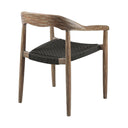 22" Wood Solid Wood Outdoor Dining Chair (Set of 2) - Black And Natural