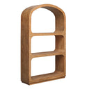 Uttermost Achley Seamless Wooden Etagere – Woodtone arched mango veneer shelving unit with seamless curves