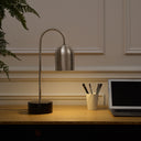 21" Iron Desk Table Lamp With Gray Bell Shade - Gray