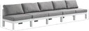 Nizuc - Outdoor Patio 5 Seat Modular Armless Sofa With White Frame - Meridian Furniture - Stationary Sectionals- Elite Enclave Home