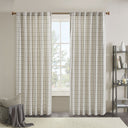Anaheim - 50x108" Plaid Rod Pocket And Back Tab Curtain Panel With Fleece Lining - Natural - Madison Park - Curtains & Drapes - Elite Enclave Home