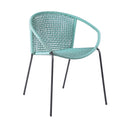 25" Metal Outdoor Dining Chair (Set of 2) - Light Blue
