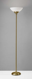 Shiny Metal Torchiere Floor Lamp - Antiqued Brass - HomeRoots - Floor Lamps - Elite Enclave Home