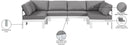 Nizuc - Outdoor Patio 6 Piece Modular Sectional With White Frame - Meridian Furniture - Stationary Sectionals- Elite Enclave Home