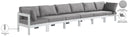 Nizuc - Outdoor Patio 6 Seat Modular Sofa With White Frame - Meridian Furniture - Stationary Sectionals- Elite Enclave Home