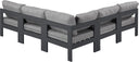Nizuc - Outdoor Patio 5 Piece Modular Sectional With Gray Frame - Meridian Furniture - Stationary Sectionals- Elite Enclave Home