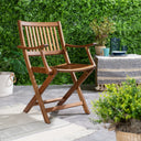 24" Solid Wood Indoor Outdoor Deck Chair - Light Brown