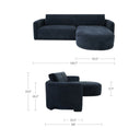 Emmy - Sectional Right - Dark Blue - Moe's Home Collection - Stationary Sectionals - Elite Enclave Home