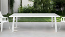 87" Aluminum Outdoor Dining Table - White