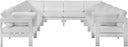 Nizuc - Outdoor Patio 10 Piece Modular Sectional With White Frame - Meridian Furniture - Stationary Sectionals- Elite Enclave Home