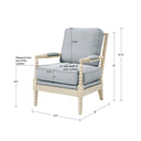 Donohue - Accent Arm Chair - Light Blue / Antique Cream - Madison Park - Arm Chairs - Elite Enclave Home