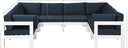 Nizuc - Outdoor Patio 8 Piece Modular Sectional With White Frame - Meridian Furniture - Stationary Sectionals- Elite Enclave Home