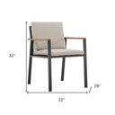 Solid Wood Outdoor Dining Chair With Taupe Cushion (Set of 2) - Light Gray