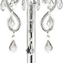 Steel Three Light Candelabra Floor Lamp With Drum Shade - Silver White - HomeRoots - Floor Lamps - Elite Enclave Home