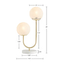 Zusa - Metal 2 Light Globe Table Lamp - Gold / White - 510 Design - Table Lamps - Elite Enclave Home