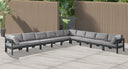 Nizuc - Outdoor Patio 10 Piece Modular Sectional With Gray Frame