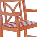 Patio Arm Chair With Cross Back Design - Brown