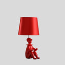 Bedside Table Lamp With Red Empire Shade - Red