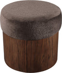 Nimes - Ottoman / Stool With Brown Base - Meridian Furniture - Stool Ottomans - Elite Enclave Home