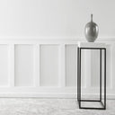 Uttermost Gambia Marble Plant Stand – White faux marble top with aged black steel base, 36″H x 14″W x 14″D