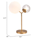 Metal Bedside Table Lamp With Clear Globe Shade - Copper
