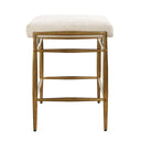 Karleen - Plush Small Brass Bench - White - Uttermost - Upholstered Benches - Elite Enclave Home