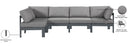 Nizuc - Outdoor Patio 5 Piece Modular Sectional With Gray Frame - Meridian Furniture - Stationary Sectionals- Elite Enclave Home