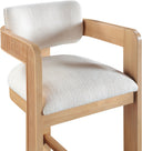 Sacha - Linen Stool With Natural Base - Meridian Furniture - Counter Height (24" - 27") - Elite Enclave Home