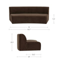 Naomi - Concave Sofa - Dark Brown - Moe's Home Collection - Stationary Sofas - Elite Enclave Home