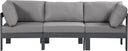 Nizuc - Outdoor Patio 3 Seat Modular Sofa With Gray Frame