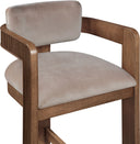 Sacha - Velvet Stool With Brown Base - Meridian Furniture - Counter Height (24" - 27") - Elite Enclave Home