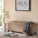 Shandra - Tufted Top Storage Bench - Sand - Madison Park - Storage Benches - Elite Enclave Home