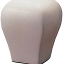 Ceramic Bedside Table Lamp With Off-White Shade - White