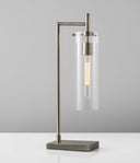 Novelty With Clear Cylinder Shade - Brass