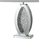Contemporary Glass Table Lamp With Rectangular Shade - White Silver