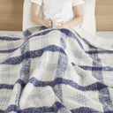 Bloomington - Faux Mohair to Sherpa Throw - Blue - Woolrich - Throws - Elite Enclave Home