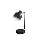 Metal Desk USB Table Lamp With Black Shade - Black