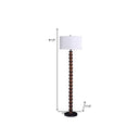 Resin Floor Lamp With White Fabric Drum Shade - Brown / White - HomeRoots - Floor Lamps - Elite Enclave Home