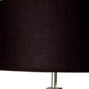 Polyresin Table Lamp With Brown Classic Drum Shade - Black