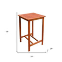 Square Solid Wood Outdoor Bar Table - Brown