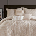 Riva - 7 Piece Queen Comforter Set - Beige