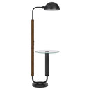 Tray Table Floor Lamp With Bronze Transparent Glass Dome Shade - Brown - HomeRoots - Floor Lamps - Elite Enclave Home