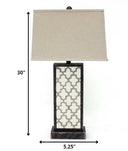 Rock Floral Base Table Lamp - Bronze