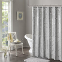 Raina - Printed Metallic Shower Curtain - Gray / Silver - Intelligent Design - Shower Curtains - Elite Enclave Home