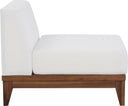 Rio Armless Chair – Off White – solid acacia wood frame with water-resistant fabric cushions